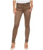Kut From The Kloth Mia Toothpick Five-pocket Skinny Faux Suede In Brown (brown) Women's Jeans