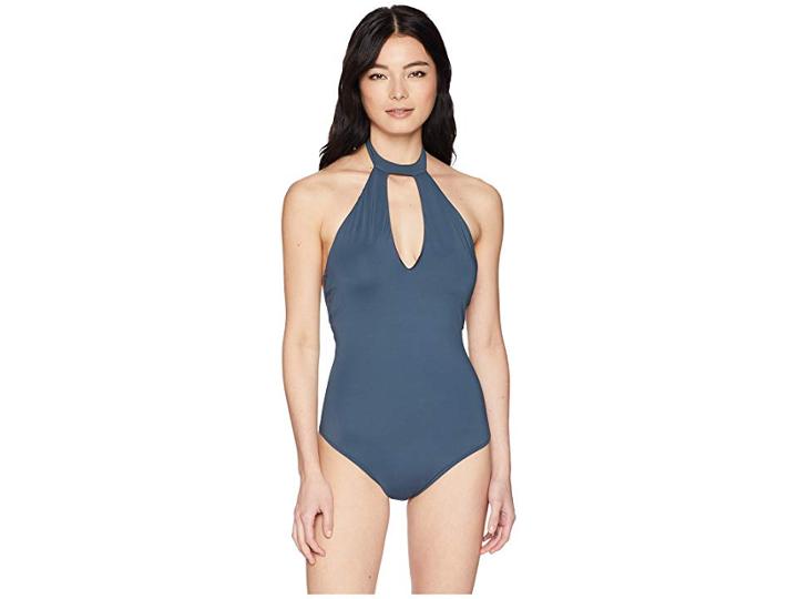 O'neill Salt Water Solids Hi-neck One-piece (deep Teal) Women's Swimsuits One Piece