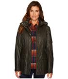 Pendleton Waxed Cotton Hooded Zip Front Jacket (olive) Women's Coat