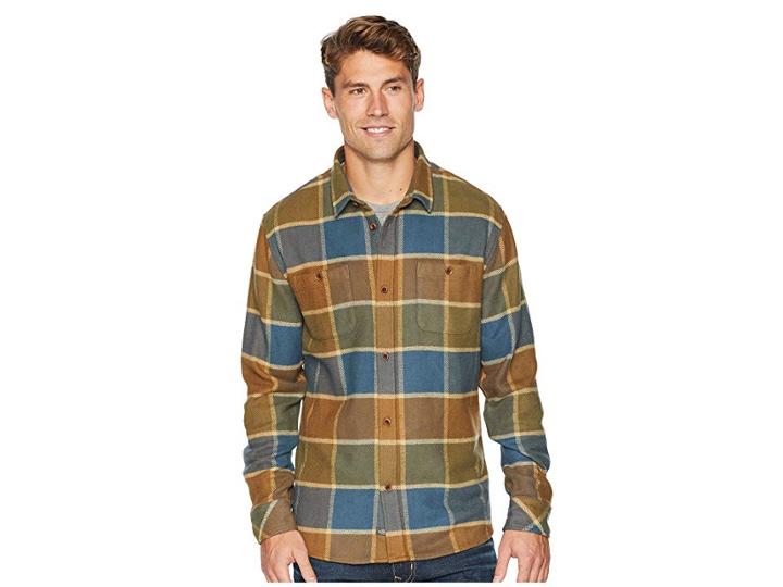 Quiksilver Waterman Cold Breeze Long Sleeve Flannel Shirt (kangaroo) Men's Clothing