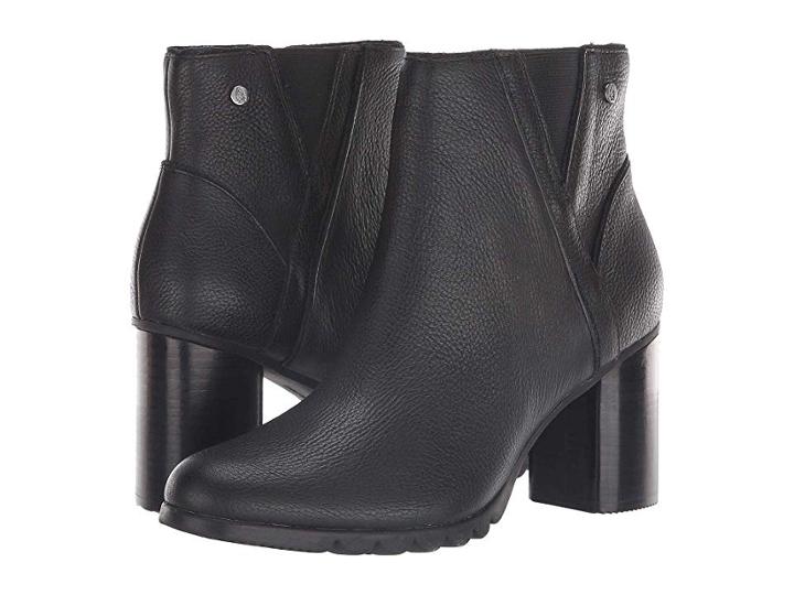 Hush Puppies Spaniel Ankle Boot (black Leather) Women's Pull-on Boots