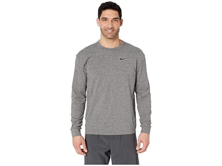 Nike Dry Top Long Sleeve Crew Hyperdry Transcend Lt (black/heather/black) Men's Clothing