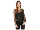 Cupcakes And Cashmere Floyd Mesh Long Sleeve Top (black) Women's Clothing