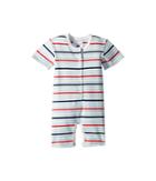 Toobydoo Sweet Stripes Shortie Jumpsuit (infant) (red/navy/blue) Boy's Jumpsuit & Rompers One Piece