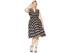 Unique Vintage Plus Size De Carlo Swing Dress (black Floral) Women's Dress
