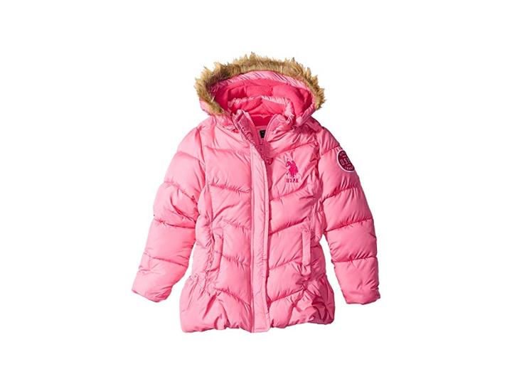U.s. Polo Assn. Kids Bubble Coat (big Kids) (medium Pink) Girl's Coat