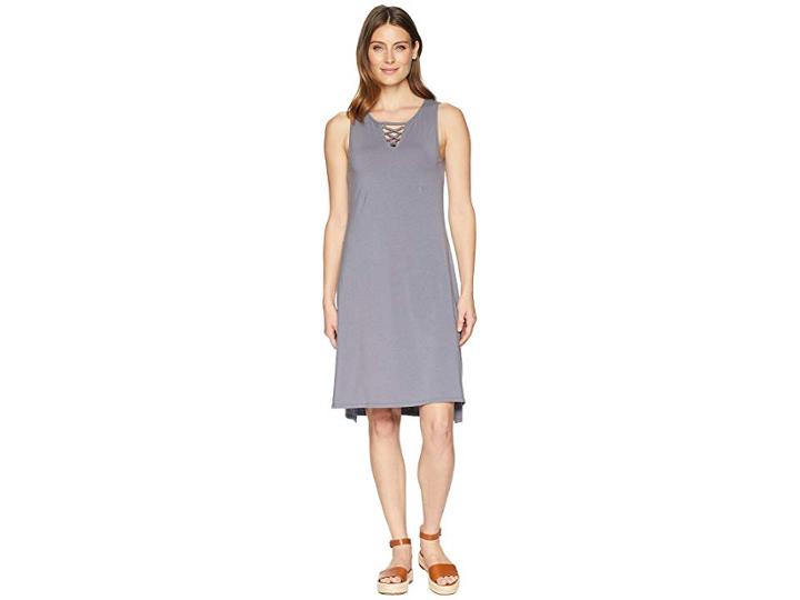 Mod-o-doc Cotton Modal Spandex Jersey Lace-up Tank Dress (steel) Women's Dress