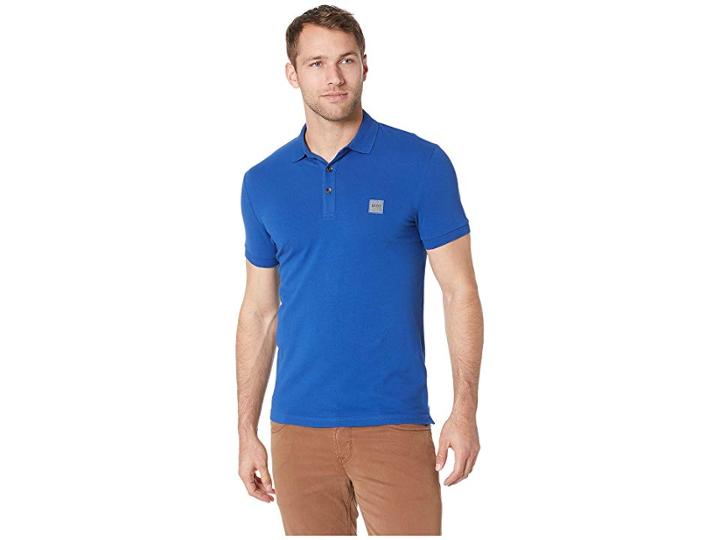 Boss Hugo Boss Short Sleeve Polo With Logo Patch (dark Blue) Men's Short Sleeve Pullover