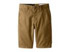 Volcom Kids Frickin Chino Shorts (big Kids) (dark Khaki) Boy's Shorts