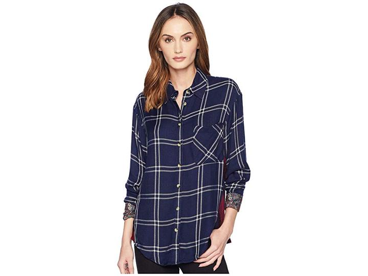 Tolani Dhara Long Sleeve Blouse (navy) Women's Blouse