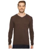 Agave Denim Fin Long Sleeve V-neck 14gg Sweater (shale) Men's Long Sleeve Pullover