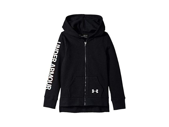 Under Armour Kids Rival Full Zip (big Kids) (black/silver) Girl's Clothing