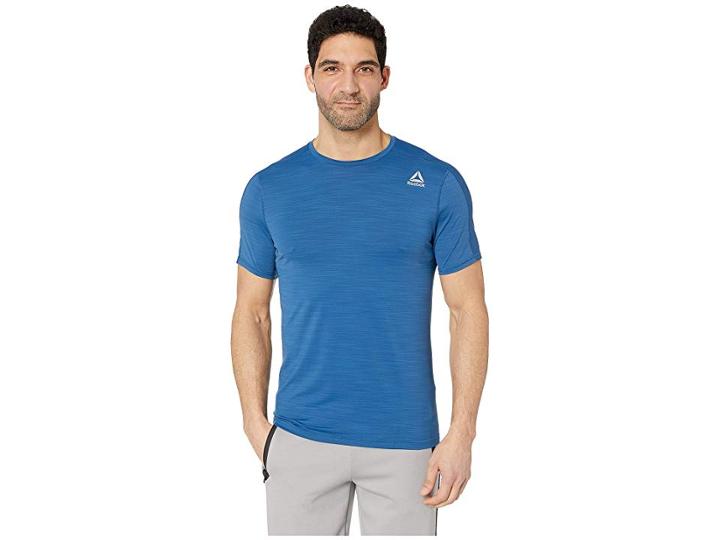 Reebok Les Mills Bodycombat Tee (bunker Blue) Men's Clothing