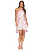 Alexia Admor Embroidered High-low Halter Dress (pink Multi) Women's Dress