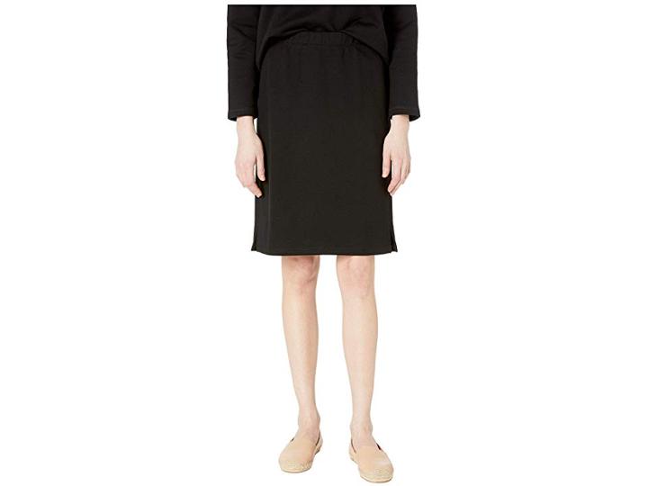 Eileen Fisher Organic Cotton Terry Pencil Skirt (black) Women's Skirt