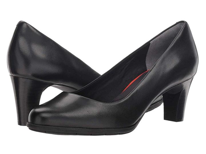 Rockport Total Motion Melora Plain Pump (black Burn Calf) High Heels