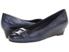 Trotters Laurel (dark Blue Distressed Metallic Leather) Women's 1-2 Inch Heel Shoes