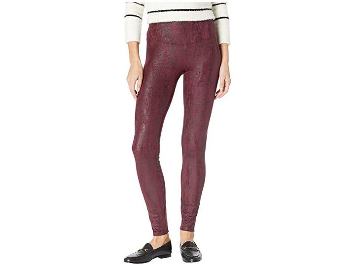 Yummie Faux Suede Reptile Signature Waistband Leggings (winetasting) Women's Casual Pants