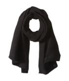 Vince Camuto Pleated Oversize Wrap (black) Scarves
