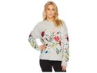 Romeo & Juliet Couture Embroidered Knit Sweater (heather Grey) Women's Clothing