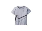 Nike Kids Dri-fit Breathe Short Sleeve Top (little Kids) (wolf Gray Heather) Boy's Clothing