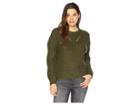 Two By Vince Camuto Long Sleeve Transfer Ribbed Sweater (rich Olive) Women's Sweater