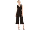 Tahari By Asl Sleeveless V-neck Scuba Crepe Jumpsuit With Self Tie Waist (black) Women's Jumpsuit & Rompers One Piece