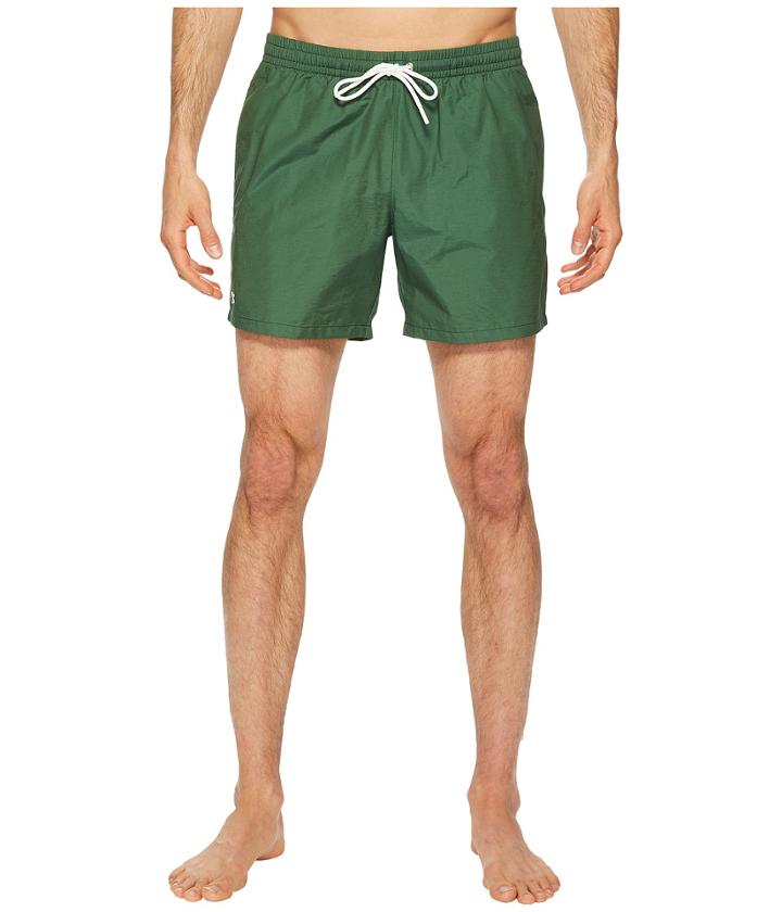 Lacoste Solid Swim Short Length (green/copenhagen) Men's Swimwear