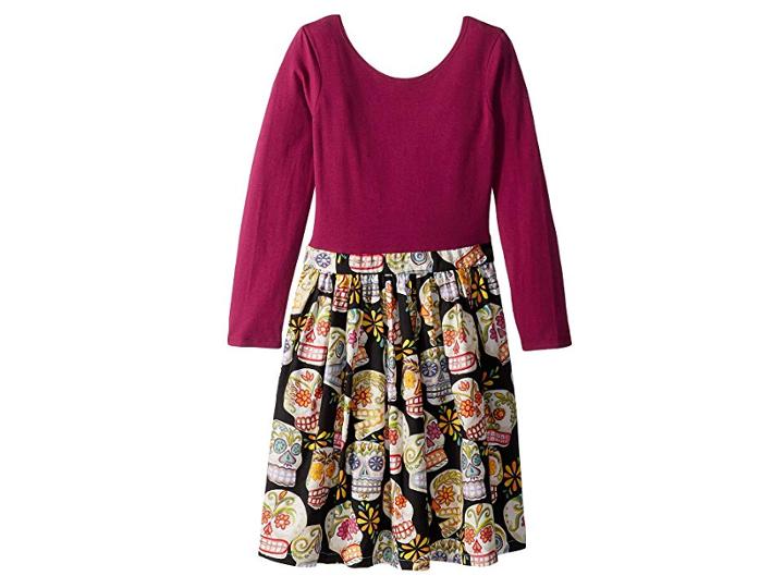 Fiveloaves Twofish Sugar Skull Abbie Dress (little Kids/big Kids) (magenta) Girl's Dress