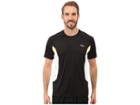 Fila Game On Crew (black/white/safety Yellow) Men's Clothing