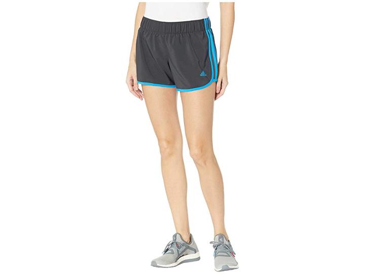 Adidas M10 Woven 4 Shorts (carbon/bright Blue) Women's Shorts