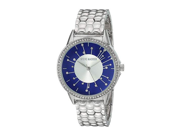 Steve Madden Ladies Textured Mesh Alloy Band Watch Smw171 (silver) Watches