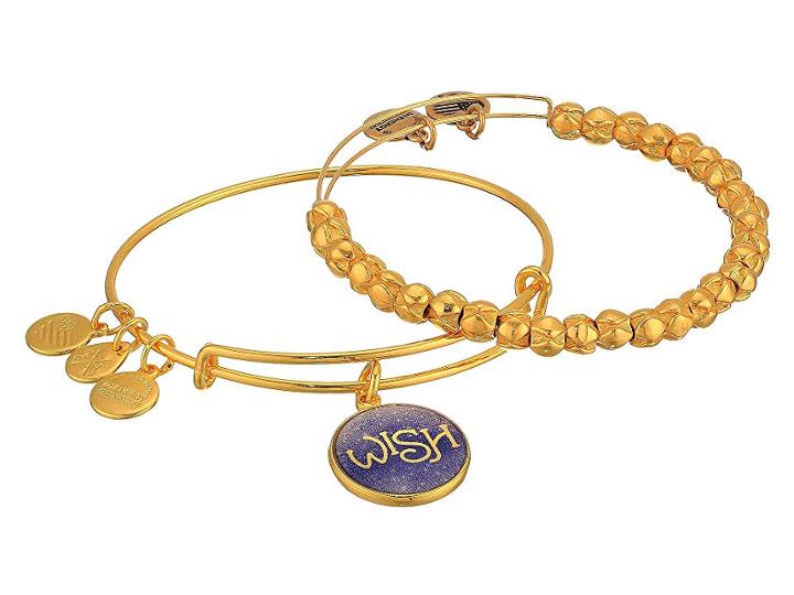 Alex And Ani Wish Set Of 2 (shiny Gold) Bracelet