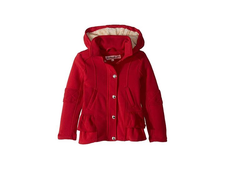 Urban Republic Kids Elena Fleece Hooded Jacket W/ Ruffles (little Kids/big Kids) (red) Girl's Jacket