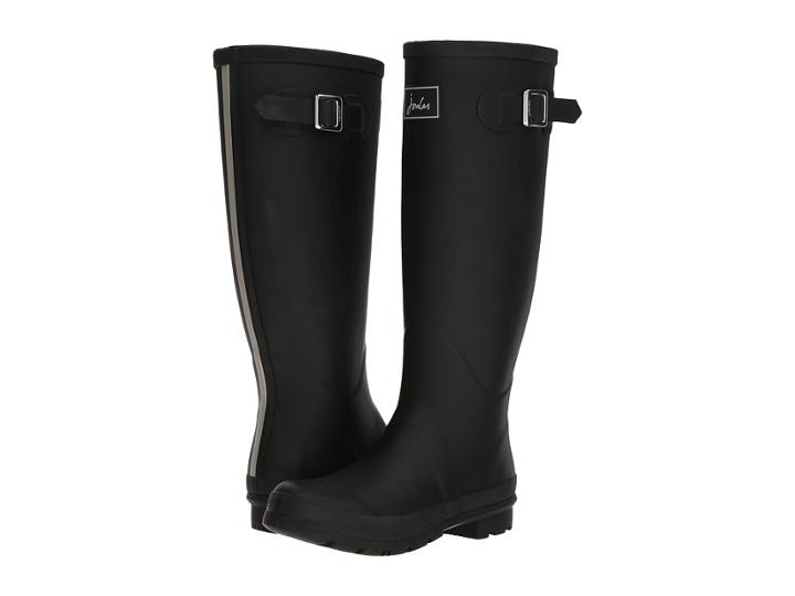 Joules Tall Field Welly (black Rubber) Women's Rain Boots