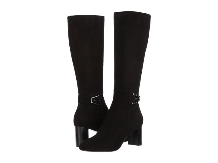 Aquatalia Ventura (black Dress Suede) Women's Dress Zip Boots