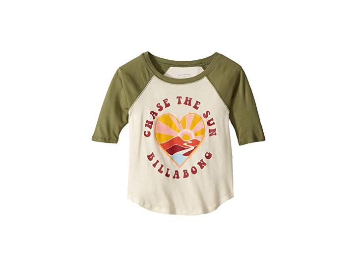 Billabong Kids Chase The Sunshine Raglan (little Kids/big Kids) (seagrass) Girl's Long Sleeve Pullover