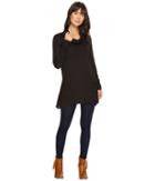 Roper 1297 Sweater Jersey Cowl Neck Tunic (black) Women's Sweater
