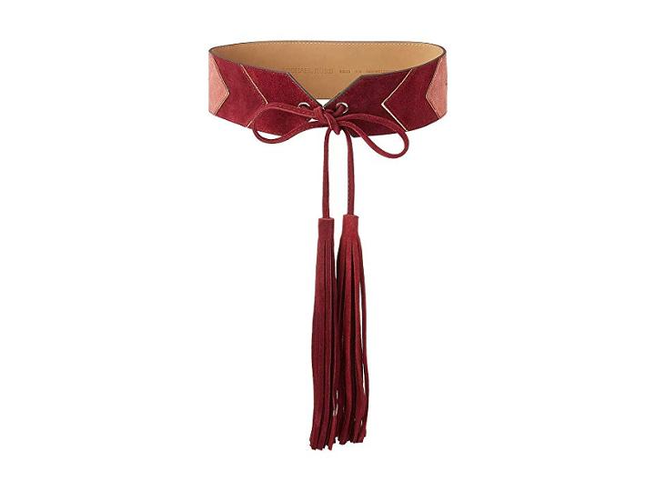 Michael Michael Kors 2.5 Deco Glam Waist Belt (oxblood/light Polished Gold) Women's Belts