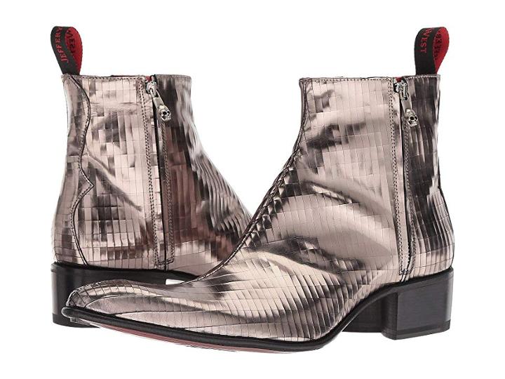 Jeffery-west Rochester Studio 54 Zip Boot (mirror Ball Silver) Men's Zip Boots