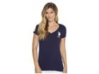 U.s. Polo Assn. V-neck Short Sleeve T-shirt With Big Pony And #3 (evening Blue) Women's Short Sleeve Pullover
