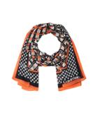 Calvin Klein Geo Dot Chiffon Poly No Shadow Stripe (cayenne) Scarves