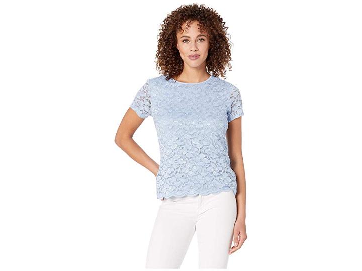 Calvin Klein Short Sleeve Top (serene) Women's Clothing