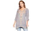 Johnny Was Mikaela Eyelet Tunic (cloudburst) Women's Clothing