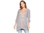 Johnny Was Mikaela Eyelet Tunic (cloudburst) Women's Clothing