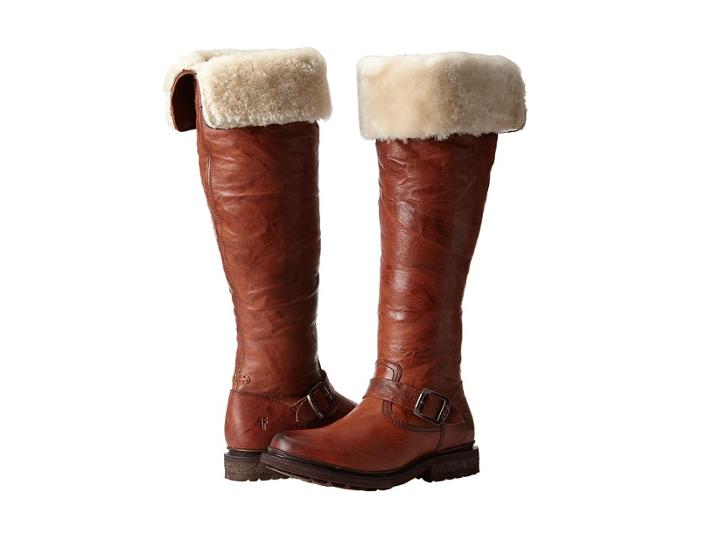 Frye Valerie Otk (cognac Antique Soft Vintage/shearling) Cowboy Boots