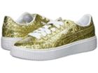 Puma Basket Platform Glitter (gold/gold) Women's Shoes