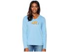 Life Is Good Perfect Pairing Crusher Vee Long Sleeve Tee (powder Blue) Women's T Shirt