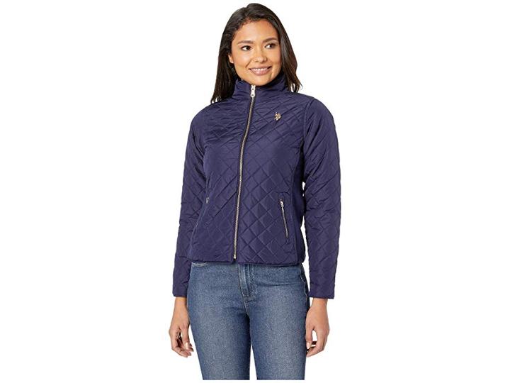 U.s. Polo Assn. Moto Jacket (evening Blue) Women's Coat
