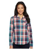 U.s. Polo Assn. Cotton Poplin Plaid Shirt (blackberry Cordial) Women's Long Sleeve Button Up